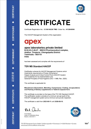 TUV SUD Certificate (HACCP)