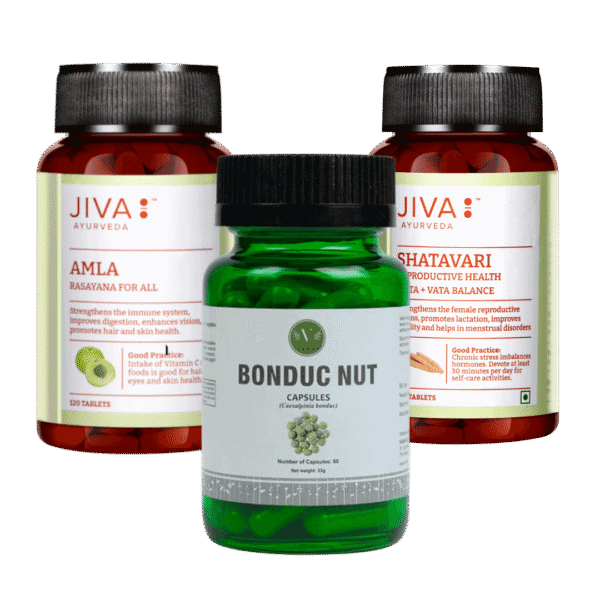 Zestaw Kobieca Równowaga - JIVA Shatavari /Amla + Bonduc Nut