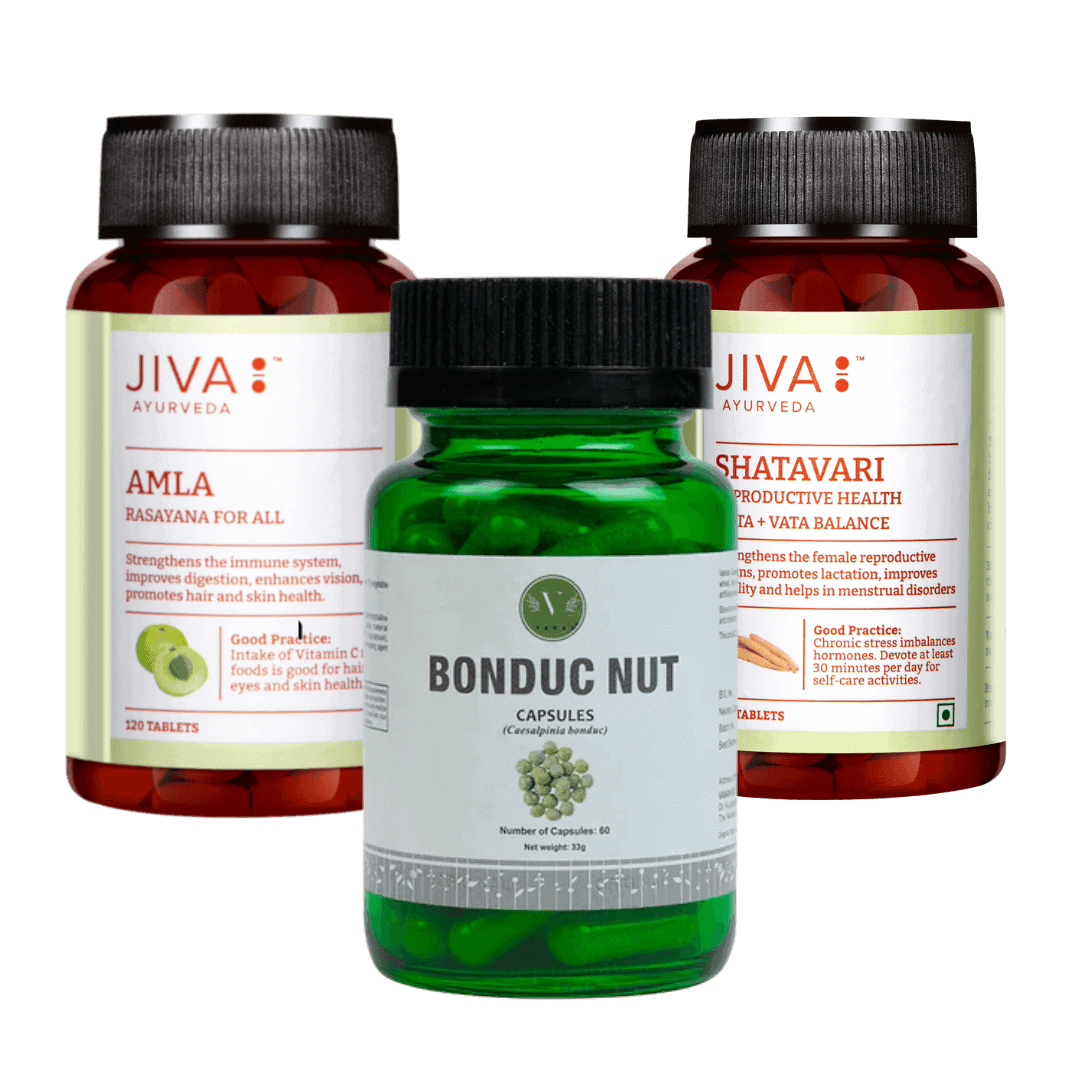 Zestaw Kobieca Równowaga - JIVA Shatavari /Amla + Bonduc Nut